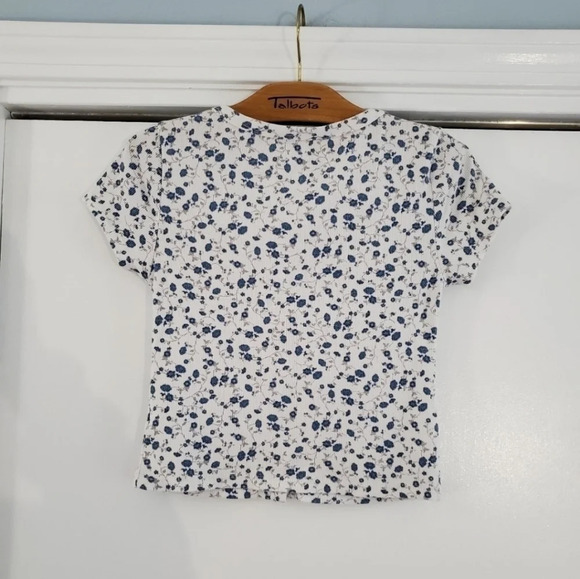 Aeropostale Junior Girls Shrunken Tee Small Floral Button Down Top - Picture 2 of 6